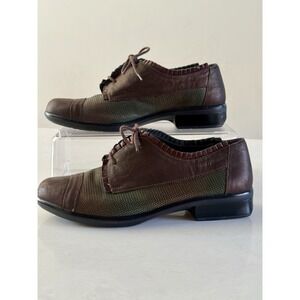 Naot‎ Leather Steampunk Oxford Shoes 10 US 41 EU Ruffle Aura Metal Oil Academia